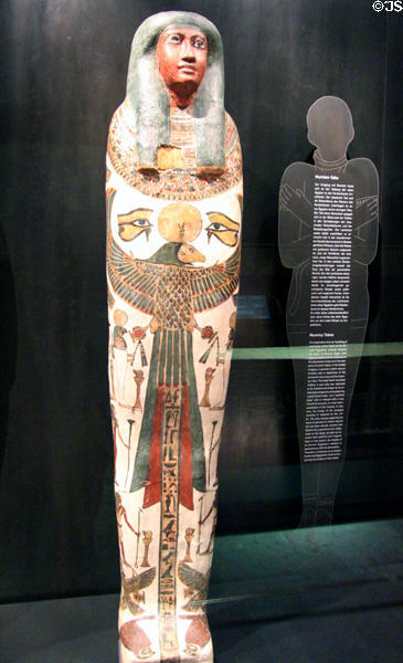 Egyptian coffins of Imenemwuya - Guardian of Barque of Amun (20th Dynasty - c1200 BCE) at Museum Ägyptischer Kunst. Munich, Germany.