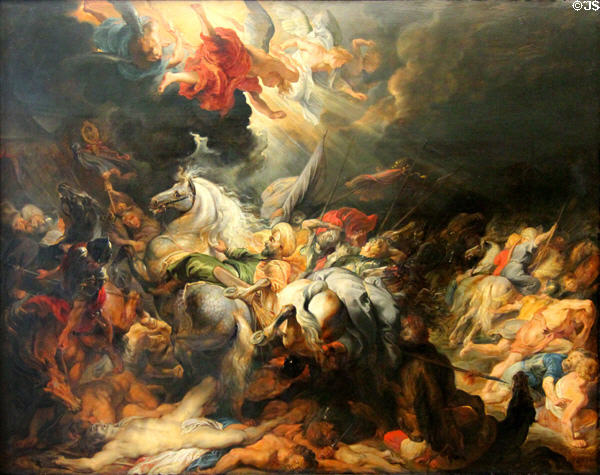 Sennacherib's defeat painting by Peter Paul Rubens at Alte Pinakothek. Munich, Germany.