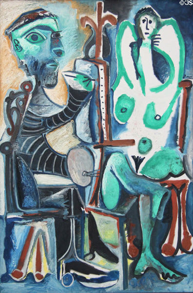 Artist & his Model painting (1963) by Pablo Picasso at Pinakothek der Moderne. Munich, Germany.