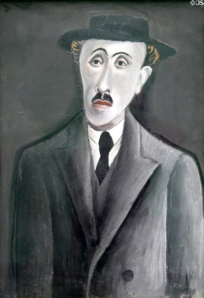 Portrait of Poet Alfred Günther (1918) by Otto Dix at Pinakothek der Moderne. Munich, Germany.