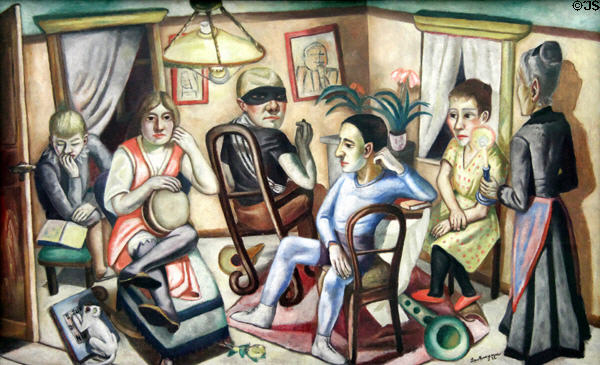 Before the Mask Ball painting (1922) by Max Beckmann at Pinakothek der Moderne. Munich, Germany.