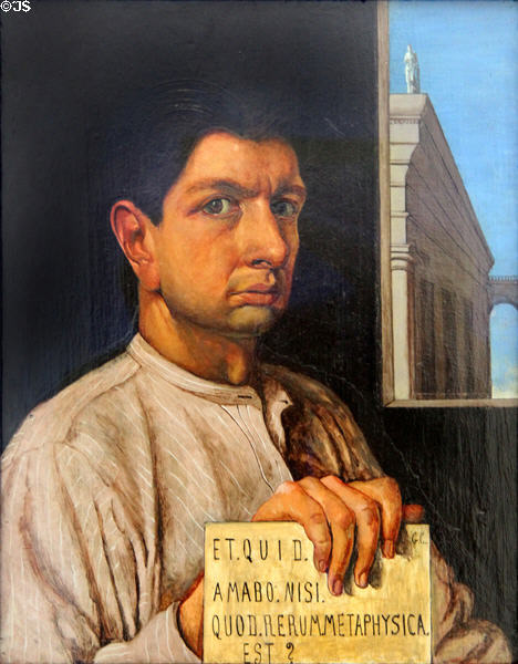 Self-portrait (1920) by Giorgio de Chirico at Pinakothek der Moderne. Munich, Germany.