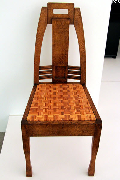 Dining chair (1902) by Peter Behrens for Anton Blüggel of Berlin at Pinakothek der Moderne. Munich, Germany.