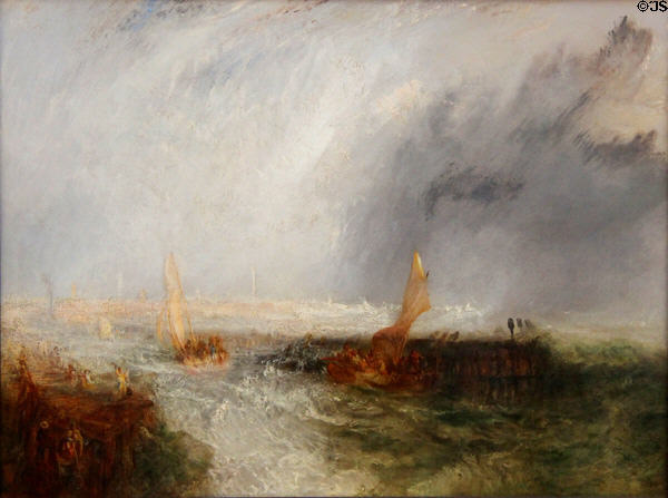 Ostende painting (1844) by Joseph Mallord William Turner at Neue Pinakothek. Munich, Germany.
