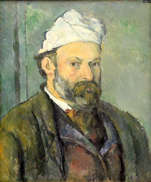 Self-portrait (c1880) by Paul Cézanne at Neue Pinakothek. Munich, Germany.