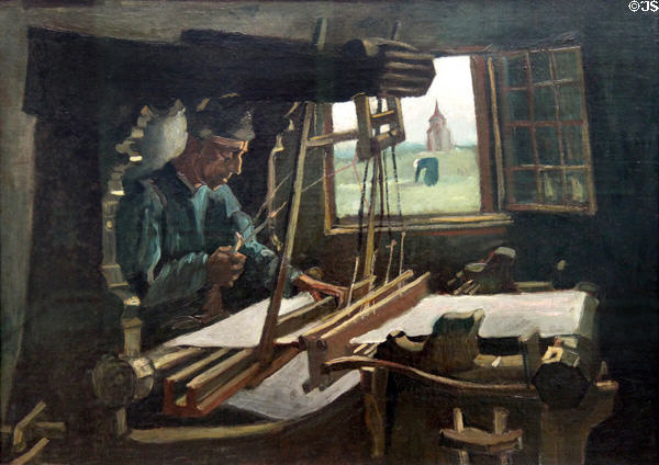 The Weaver painting (1884) by Vincent van Gogh at Neue Pinakothek. Munich, Germany.