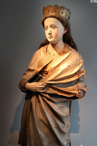 St Catherine of Alexandria carving (1440) by Hans Multscher from Ulm at Maximilian Museum. Augsburg, Germany.