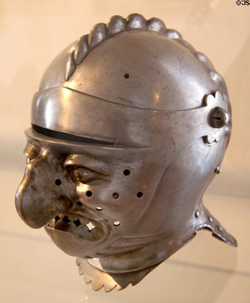 Iron helmet (end 16thC) at Bamberg City Museum. Bamberg, Germany.