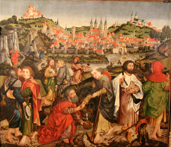 Apostle farewell painting (after 1483 & before 1487) by circle of Wolfgang Katzheimer at Bamberg City Museum. Bamberg, Germany.