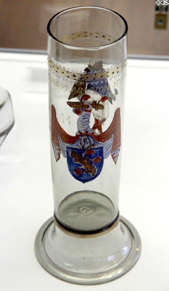 Footed beaker with figure & shield of Hans Praun (c1598) from Hall/Tirol? at Coburg Castle. Coburg, Germany.