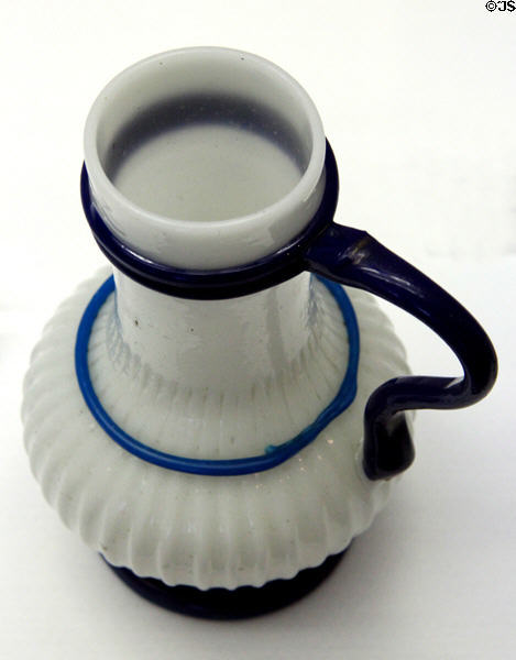 Milkglass jug with blue trim (c1500) from Venice at Coburg Castle. Coburg, Germany.