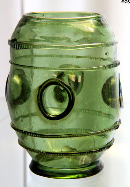 Green glass thumb cup (17thC) from Germany at Coburg Castle. Coburg, Germany.