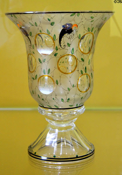 Enameled glass goblet (1900-10) by Steinschönau of Czech Republic at Coburg Castle. Coburg, Germany.