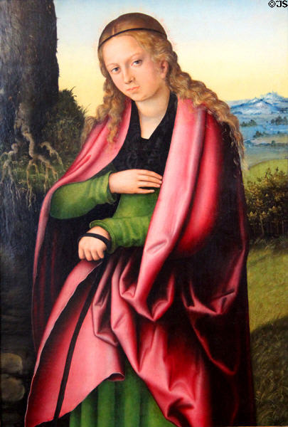 St Margarethe painting (1513-4) by Lucas Cranach the Elder at Coburg Castle. Coburg, Germany.