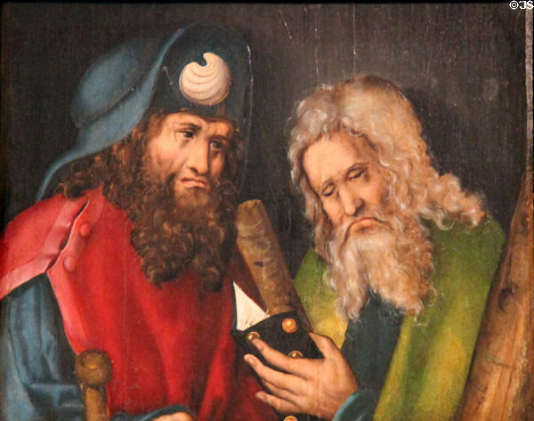 Apostles James Greater & Andrew painting (c1515) by workshop of Lucas Cranach the Elder at Coburg Castle. Coburg, Germany.
