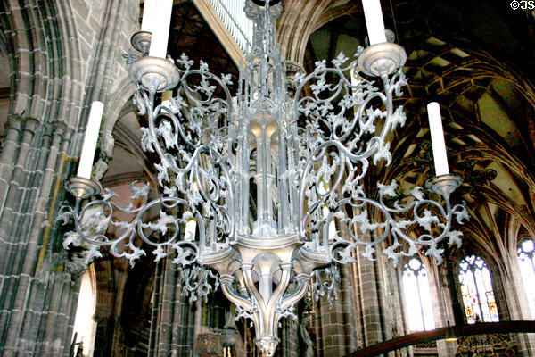 Chandelier at St Lawrence Church. Nuremberg, Germany.