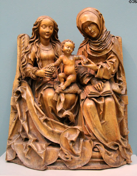Virgin & Child with St Anne woodcarving (c1520) by Daniel Mauch from Ulm at Germanisches Nationalmuseum. Nuremberg, Germany.