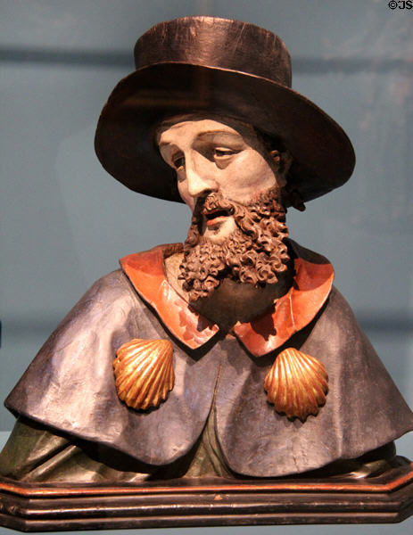 St James the Greater woodcarving (c1613) by Hans Zürn the Elder from Waldsee at Germanisches Nationalmuseum. Nuremberg, Germany.