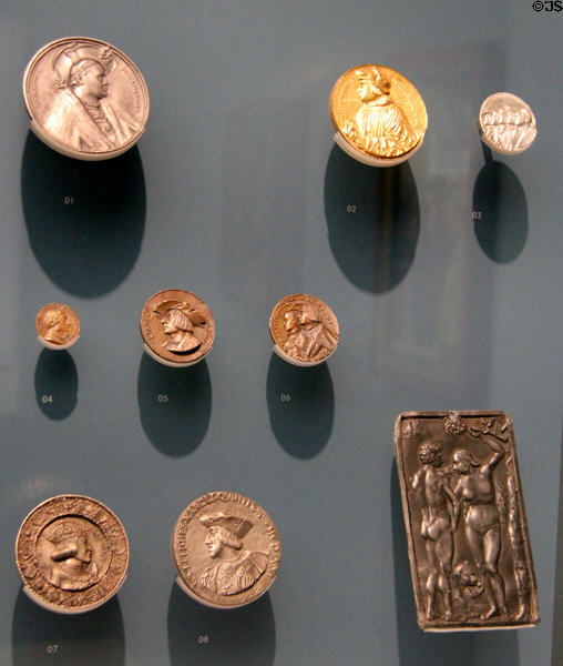 Coins & medals (1514-21) based on drawings of Albrecht Dürer at Germanisches Nationalmuseum. Nuremberg, Germany.