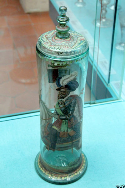 Covered glass humpen (c1815) by Johann Georg Bühler from Urach, Germany at Germanisches Nationalmuseum. Nuremberg, Germany.