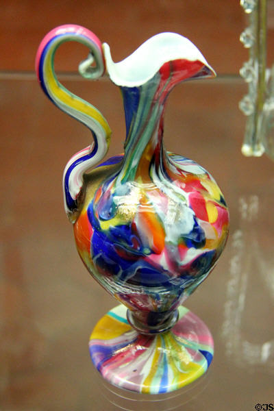 Marbled glass jug (1873) by Società Salviati from Venice at Germanisches Nationalmuseum. Nuremberg, Germany.
