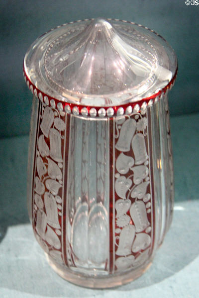 Glass covered beaker (1918) by Steinschönau of Bohemia at Germanisches Nationalmuseum. Nuremberg, Germany.