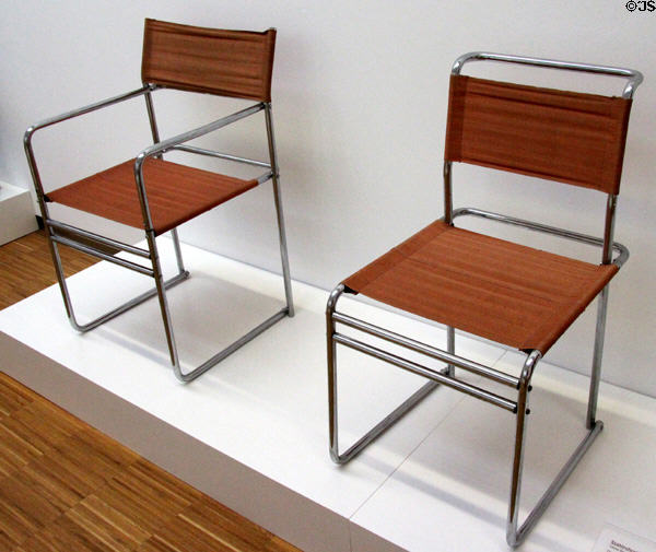 Tubular steel chairs (1925-26) by Marcel Breuer of Hungary at Germanisches Nationalmuseum. Nuremberg, Germany.