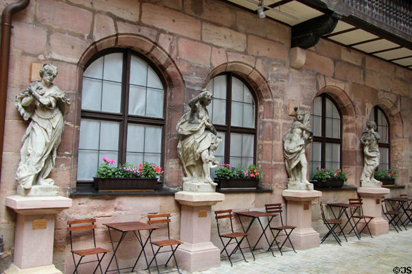 Four Seasons statuary (18thC) at Fembohaus City Museum. Nuremberg, Germany.