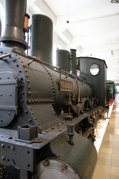 Passenger steam locomotive Bay. BV Nordgau (1853) at Nuremberg Transport Museum. Nuremberg, Germany.