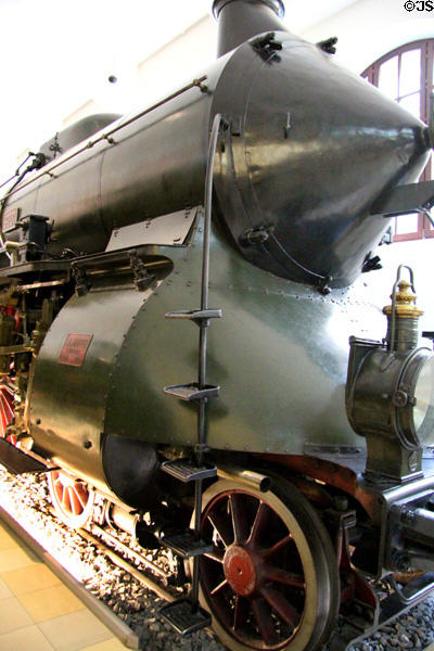Fast passenger steam locomotive Bay. S 1/6 (1906) at Nuremberg Transport Museum. Nuremberg, Germany.