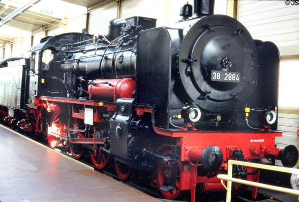 Steam locomotive 38 2884 (1920) at Nuremberg Transport Museum. Nuremberg, Germany.