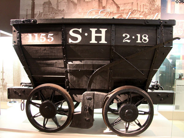 Original English coal wagon (1829) at Nuremberg Transport Museum. Nuremberg, Germany.