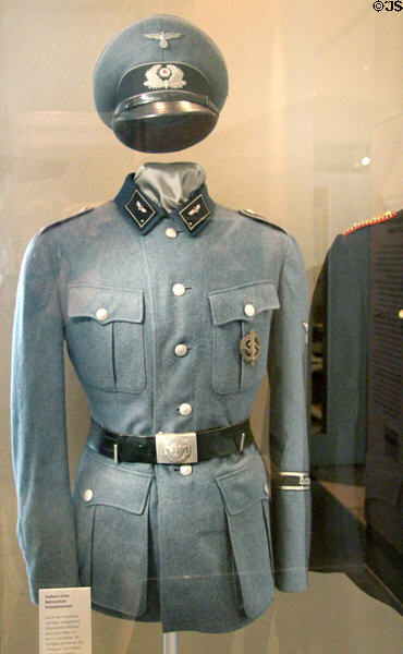 Uniform of railway police official (1940) at Nuremberg Transport Museum. Nuremberg, Germany.