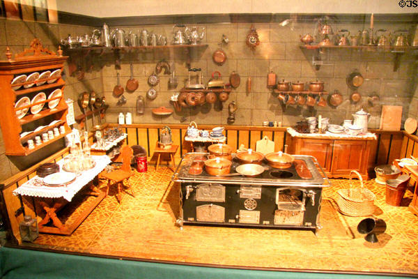 Doll house kitchen (1882) at City Toy Museum. Nuremberg, Germany.