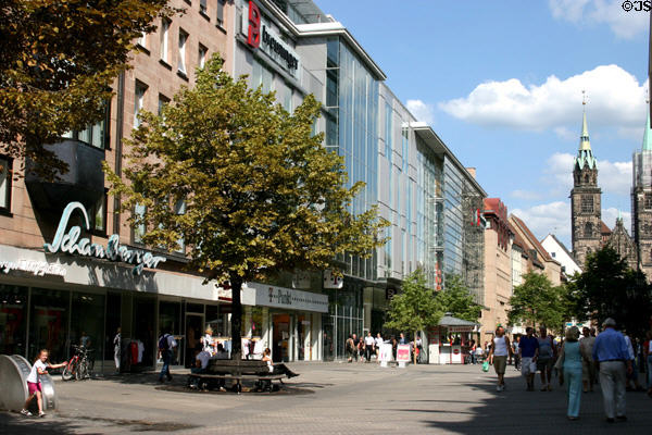 Shops on Karolinenstraße. Nuremberg, Germany.