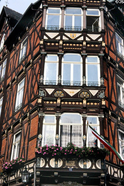 Timber framed brick building (1884) in marketplace. Marburg, Germany.