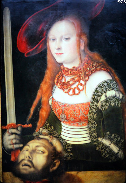 Judith with the Head of Holofernes painting by Lucas Cranach the Elder at Staatsgalerie. Stuttgart, Germany.