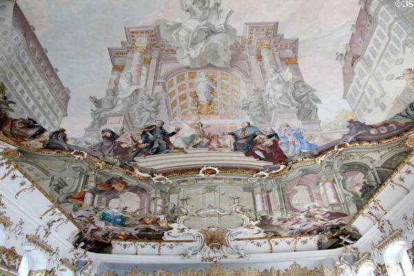 Baroque details (1762) in Goldener Saal at Academy for teacher training. Dillingen, Germany.