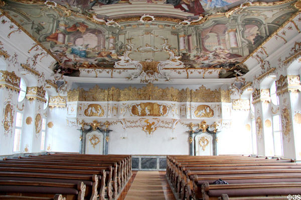 Baroque view of Goldener Saal at Academy for teacher training. Dillingen, Germany.