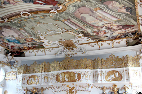 Baroque details in Goldener Saal at Academy for teacher training. Dillingen, Germany.