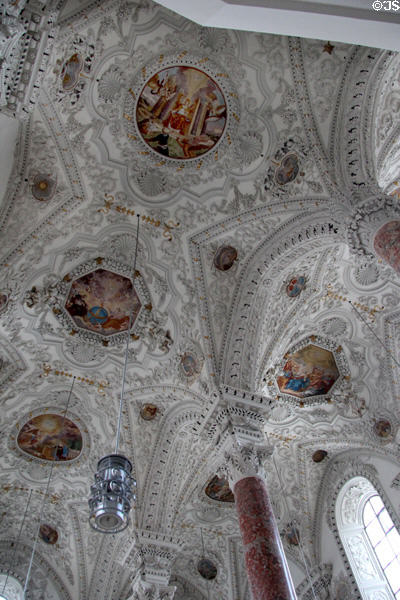Kreuzherrn monastery church ceiling converted to Baroque style (1709-10). Memmingen, Germany.
