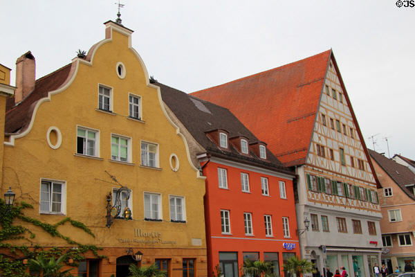 Heritage buildings on Weinmarkt. Memmingen, Germany.