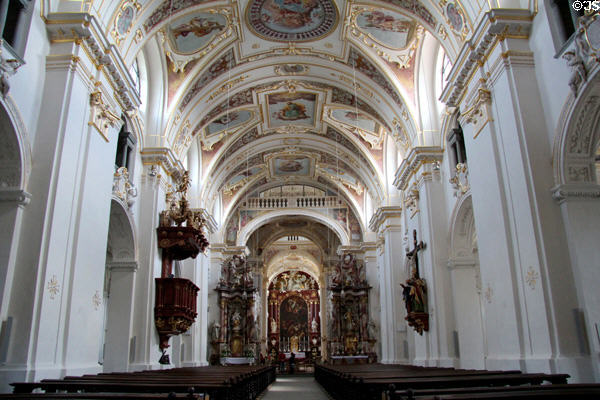 Interior of St Lorenz Basilica. Kempten, Germany.