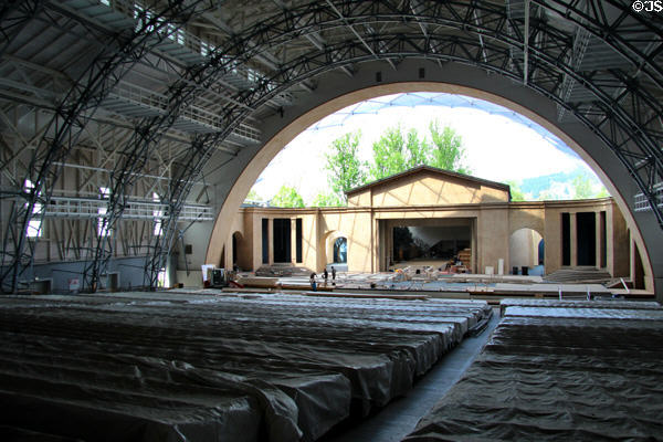 Passion Play stage at Oberammergau theater. Oberammergau, Germany.