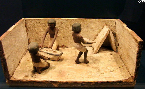 Model of Egyptian bakery (2ndC BCE) grave offering at Museum of Bread and Art. Ulm, Germany.
