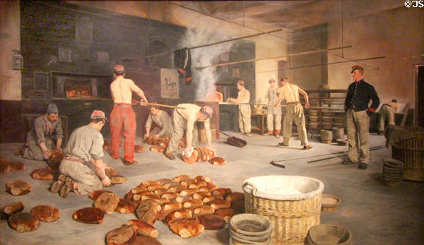 French Military Bakery painting (1888) by Eugène Chaperon at Museum of Bread and Art. Ulm, Germany.