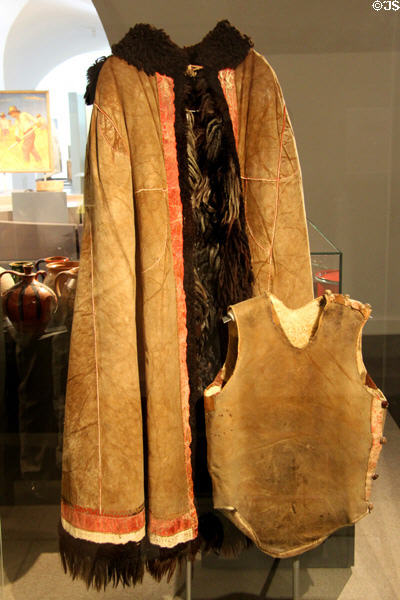 Leather coat & vest (early 20thC) from Yugoslavia at Danube Schwabian Museum. Ulm, Germany.
