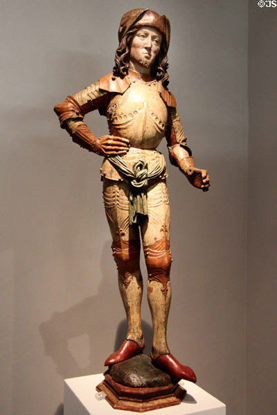 St Florian carving (c1485) by unknown artist at Ulmer Museum. Ulm, Germany.
