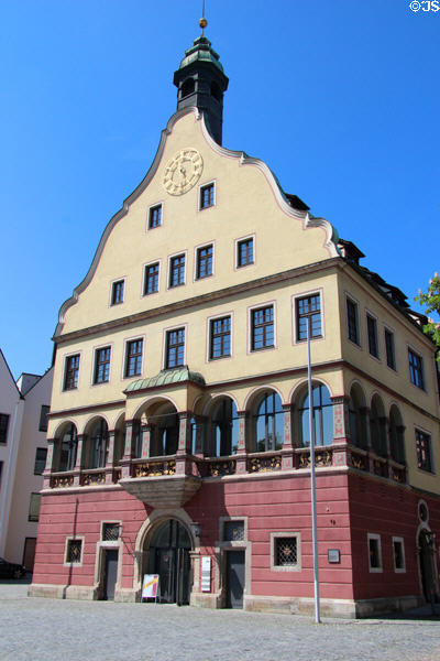 Schwörhaus (1612; with Baroque gable 1789) where town council annually swore their oaths. Ulm, Germany.