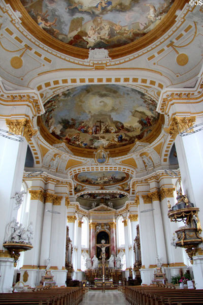 Interior of abbey church at Kloster Wiblingen. Ulm, Germany.